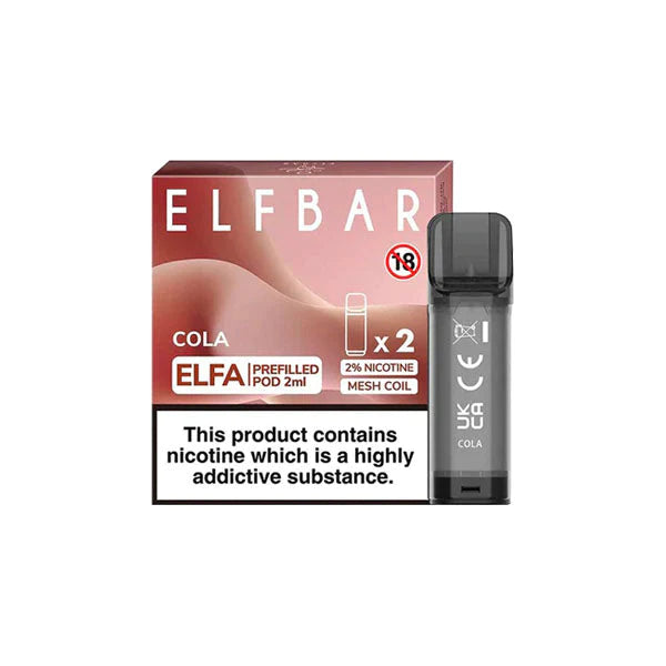 Elf Bar 2% pre-filled pods for ELFA Box of 10