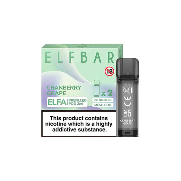 Elf Bar 2% pre-filled pods for ELFA Box of 10