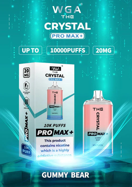 The Crystal Pro Max + 10,000 Disposable Vape Box of 10